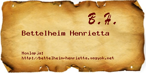 Bettelheim Henrietta névjegykártya